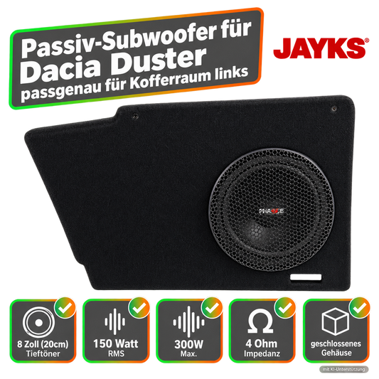 SUB dda• Auto-Subwoofer 150 Watt passgenau für Dacia Duster 1