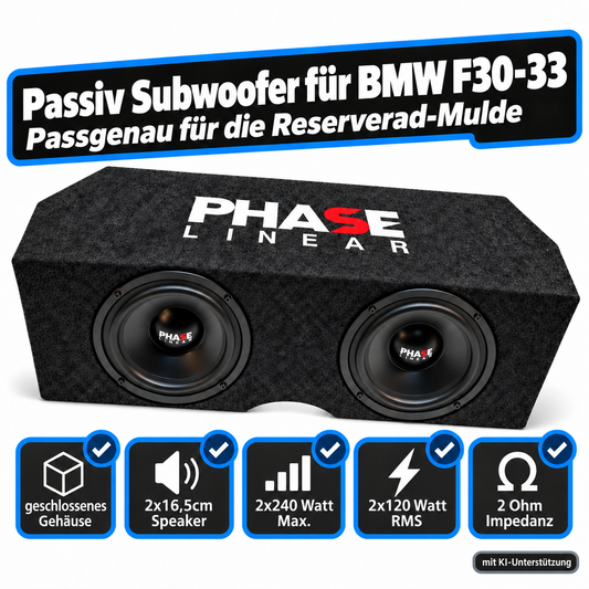 SUB F30-33• Auto-Subwoofer 2x120 Watt passgenau für BMW 3-er F30-33