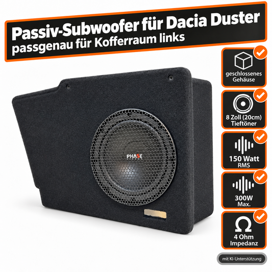 SUB dda• Auto-Subwoofer 150 Watt passgenau für Dacia Duster 1